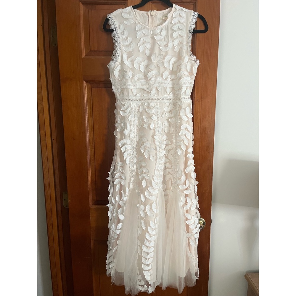 Started With A Kiss Ivory Lace Midi Dress Ivory Red dress